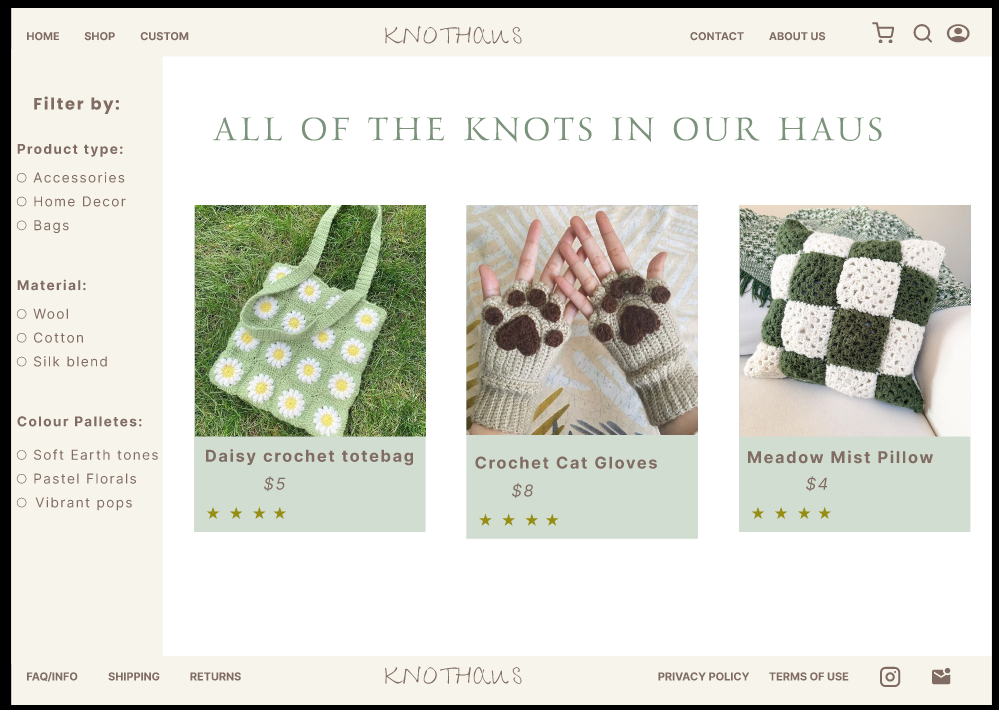 Knothaus prototype — Shop listing page