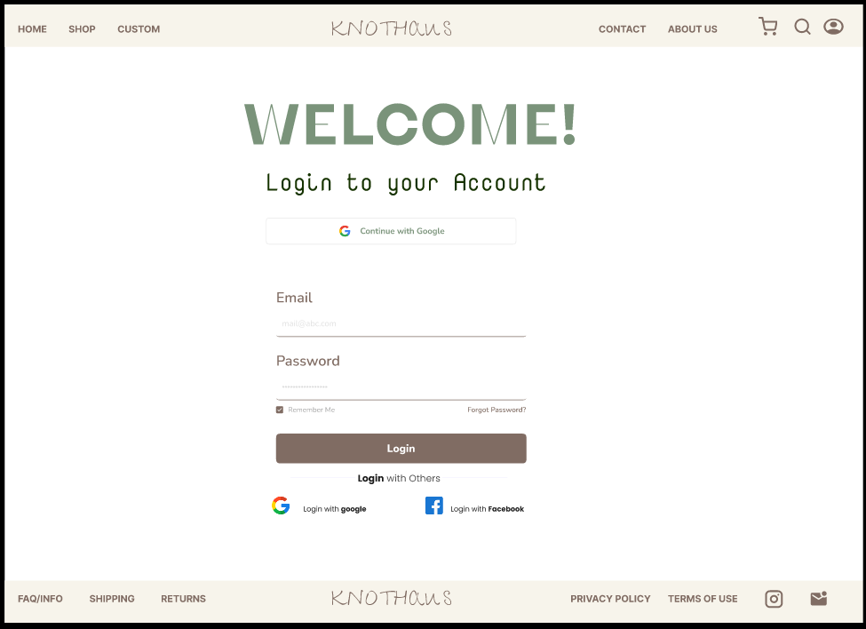 Knothaus prototype — Login page