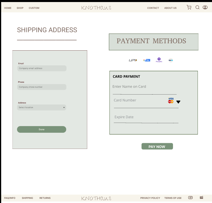 Knothaus prototype — Checkout page
